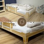 מיטה וחצי מונטסורי מתהפכת מעץ ליבנה טבעי מיטה וחצי מונטסורי מתהפכת מעץ ליבנה טבעי