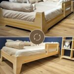 מיטת יחיד מונטסורי מתהפכת מעץ ליבנה טבעי